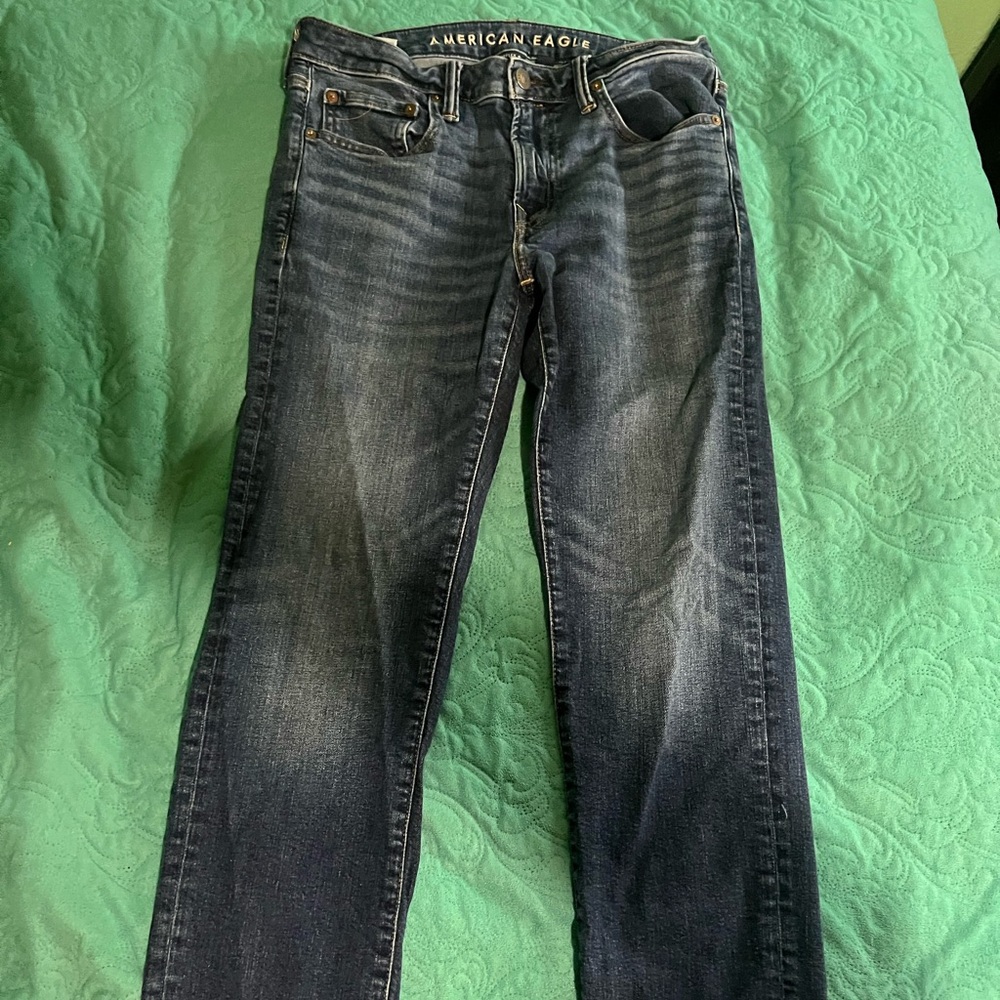 American Eagle Outfitters Men's Dark Blue Slim Jeans